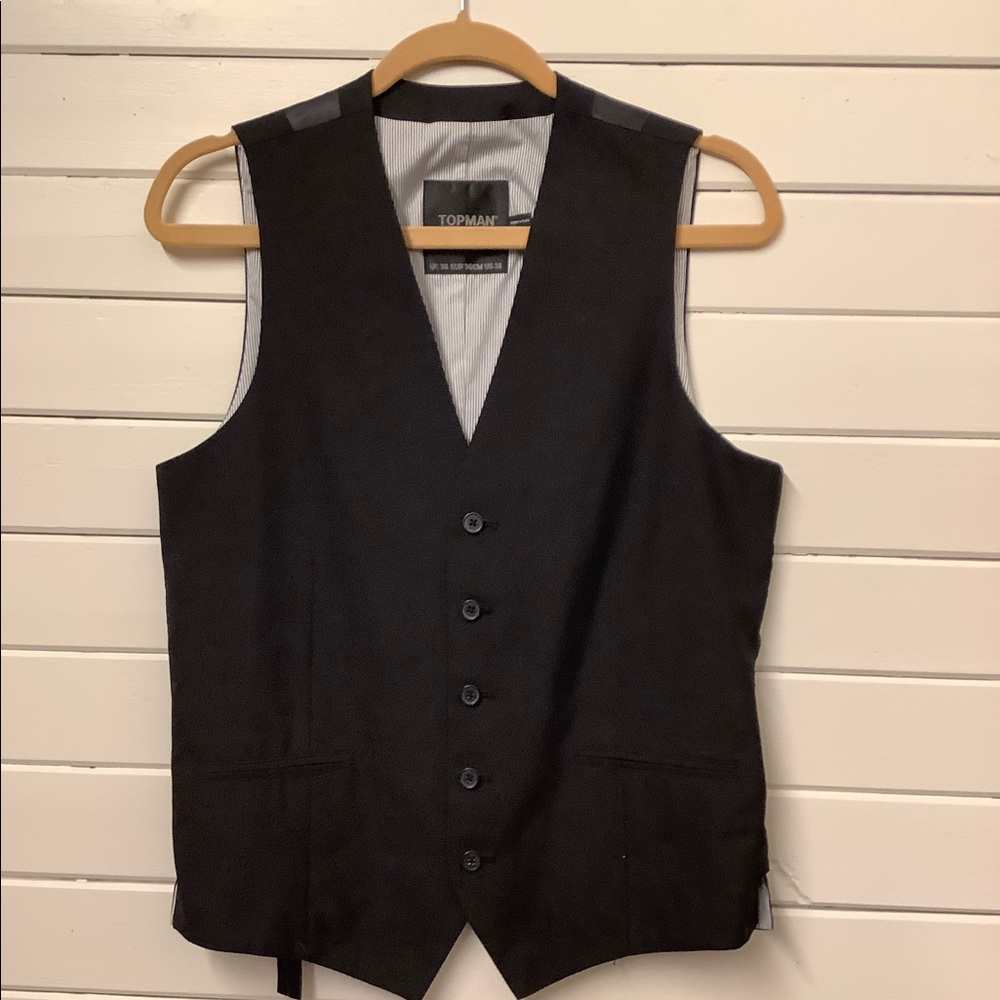PreOwned Topman Black Vest Small